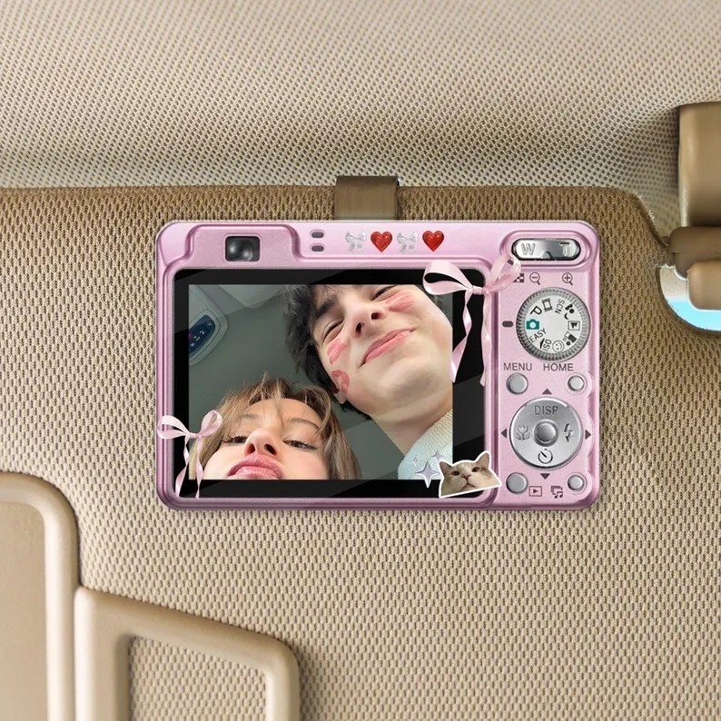 Custom Digital Camera Car Visor Clip, Personalized Photo Visor Clip, Unique Anniversary Gift for Couple