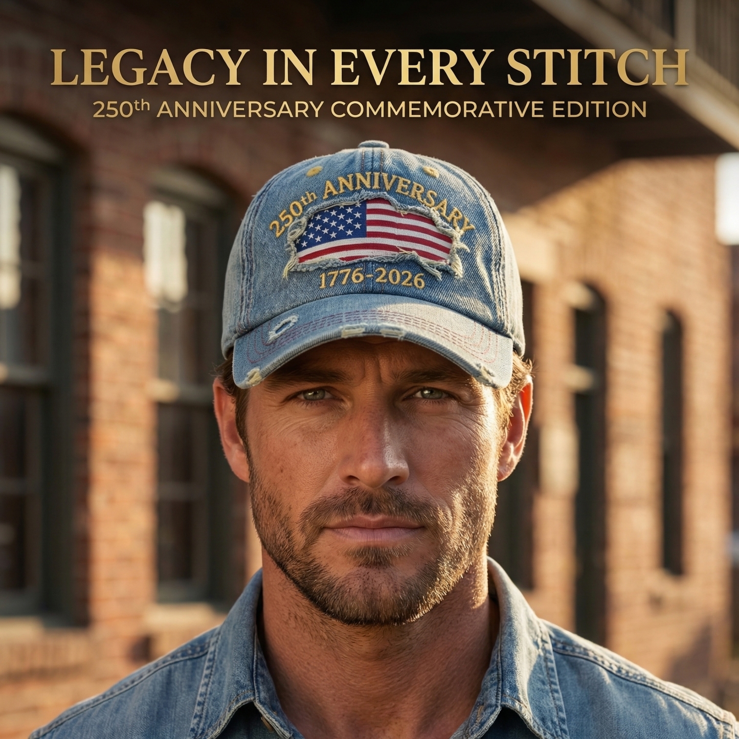 Adjustable Baseball Cap Celebrating The 250Th Anniversary of American Independence, Featuring a Distressed Patriotic Design