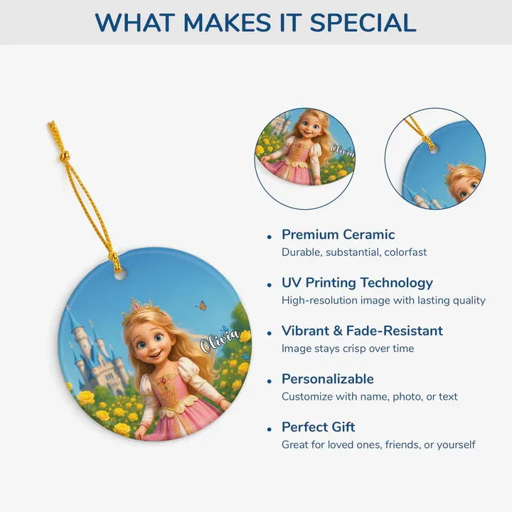 Personalised Ceramic Christmas Ornaments with Picture for Kids - MySpotifyGlass