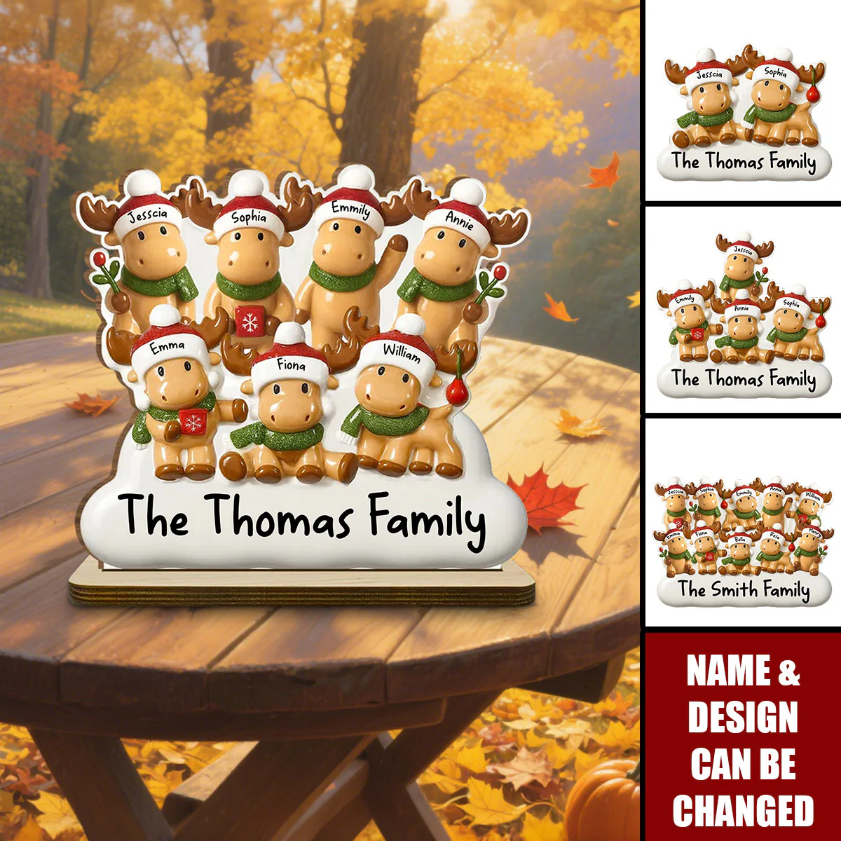 Cute Family - Personalized Custom 2-Layer Wood Plaque With Flat Base