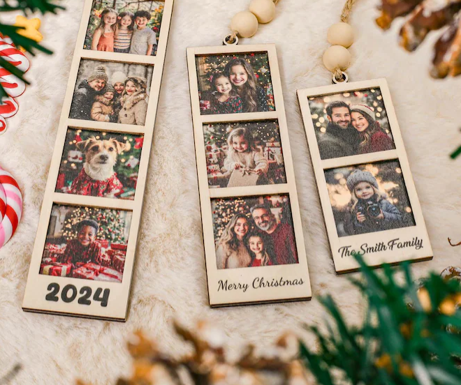 Custom Photo Ornament Couple Ornament Best Friend Gift Personalized Photo Strip Ornament First Married Ornament Custom Photo Ornament Xmas Keepsake