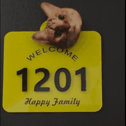 Swinging Pet Portrait CustomDoorplate - Personalized acrylic plaques, customizable with portraits of people or pets; the portraits can swing