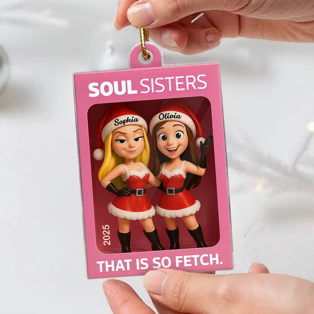 Cool Girls Merry Fetch-mas Funny Christmas Gift For Besties Personalized Acrylic Ornament - MySpotifyGlass