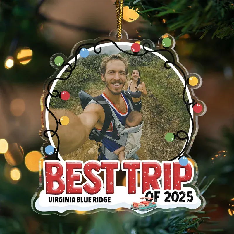 Custom Photo Travel Family Couple Friend Best Trip - Personalized Custom Shaped Acrylic Ornament - MySpotifyGlass