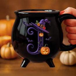 Halloween Gift Custom 12oz Ceramic Cauldron Coffee Mug Personalized Halloween Witchy Gifts For Besties Sisters Family Yourself Pumpkin
