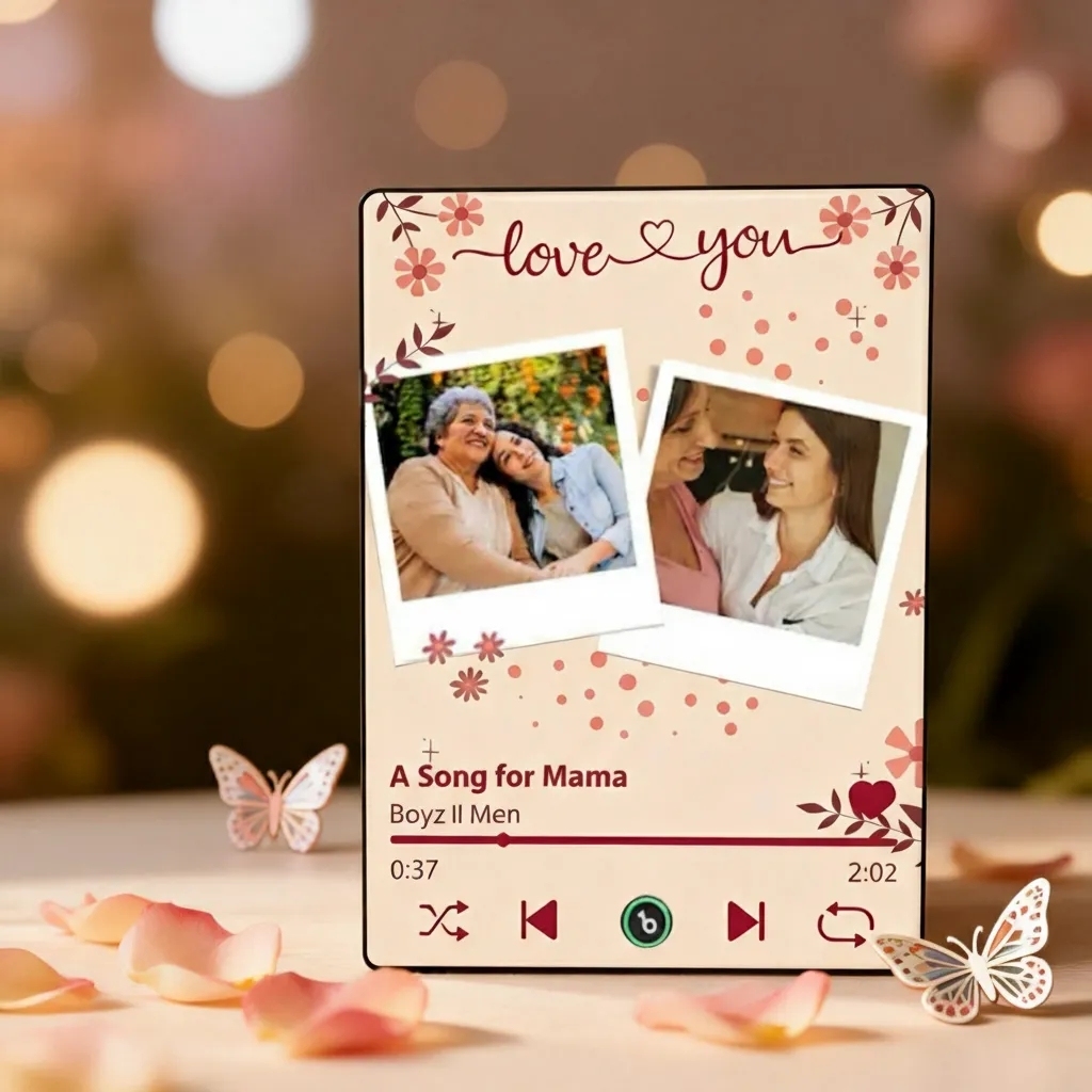 Custom Music Photo Plaques Personalised Music Plaque Can Play Songs Gift for Mother's Day