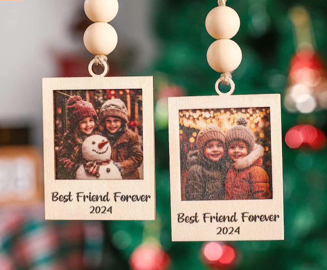 Custom Photo Ornament Couple Ornament Best Friend Gift Personalized Photo Strip Ornament First Married Ornament Custom Photo Ornament Xmas Keepsake