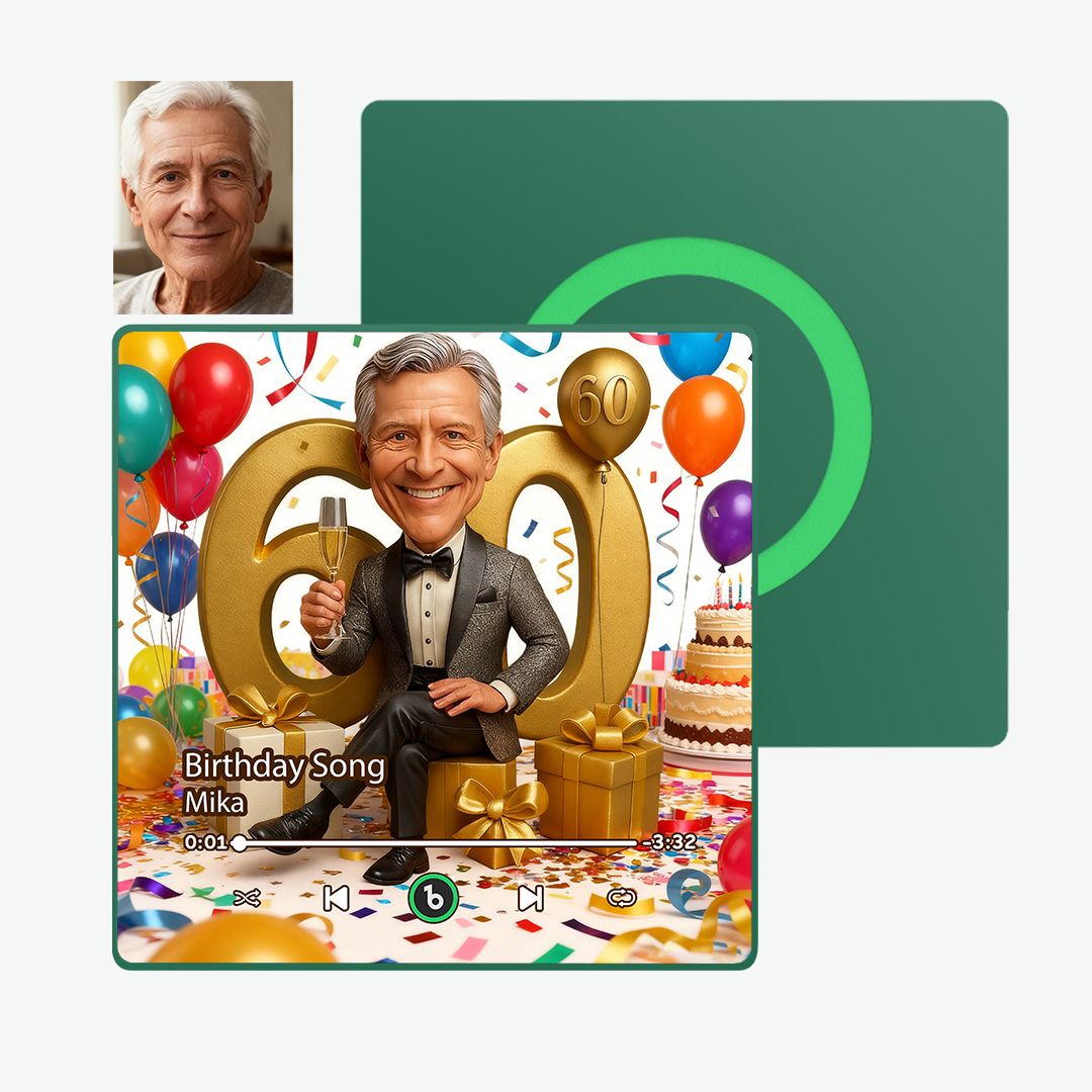 Personalized Men`s Birthday Gifts Cartoon Music Fridge Magnet