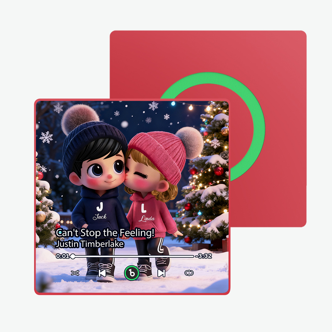 Custom Kissing Couple Christmas Gifts Music Fridge Magnet