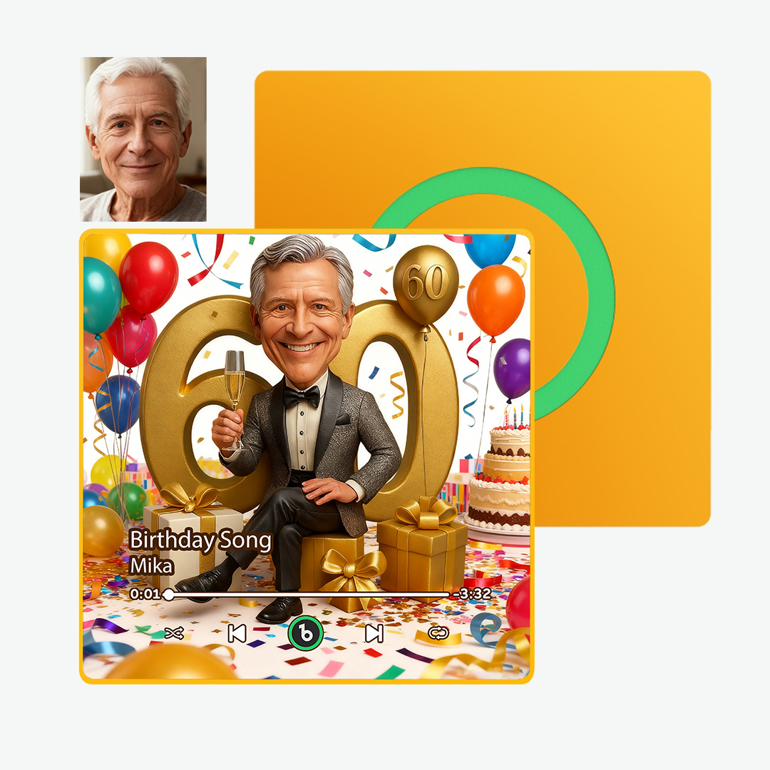 Personalized Men`s Birthday Gifts Cartoon Music Fridge Magnet