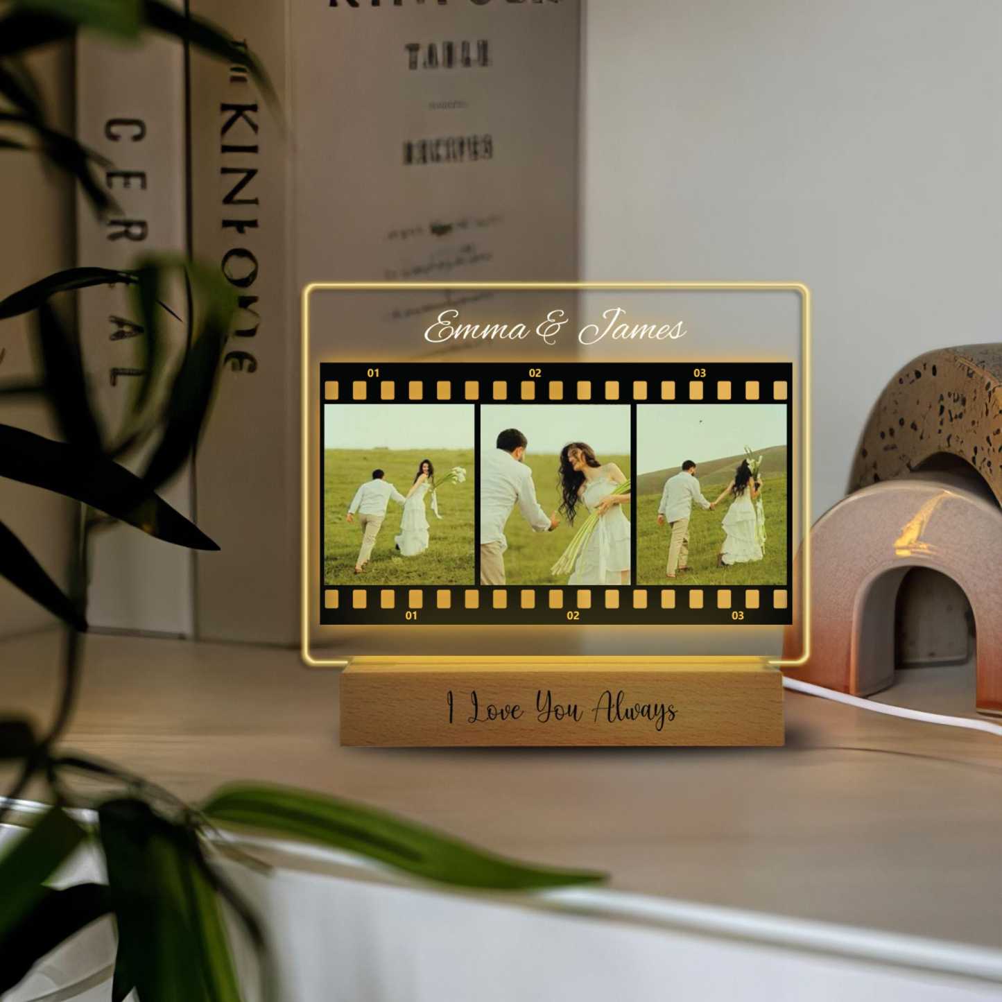 Personalized Film Photo Gift Night Light Anniversary Gifts for Him Acr
