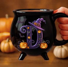 Halloween Gift Custom 12oz Ceramic Cauldron Coffee Mug Personalized Halloween Witchy Gifts For Besties Sisters Family Yourself Pumpkin