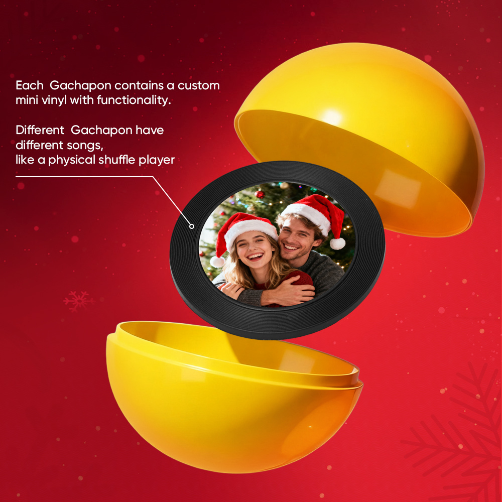 Personalized Music and Photo Music Gachapon Machine Custom Song Mini Record Box Retro Christmas Gifts for Her