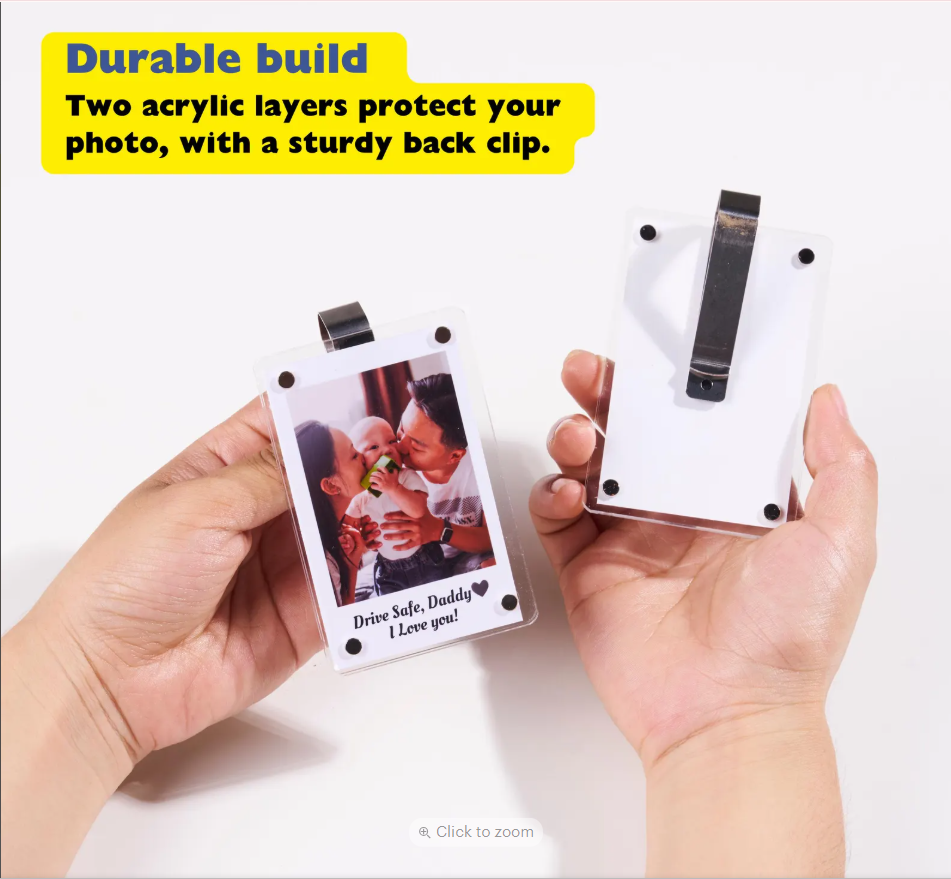 Custom Sleek Acrylic Car Visor Photo Clip Turn Your Pet Family Or Favorite Memories Into Sun Visor Decor