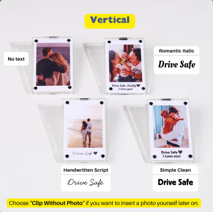 Custom Sleek Acrylic Car Visor Photo Clip Turn Your Pet Family Or Favorite Memories Into Sun Visor Decor