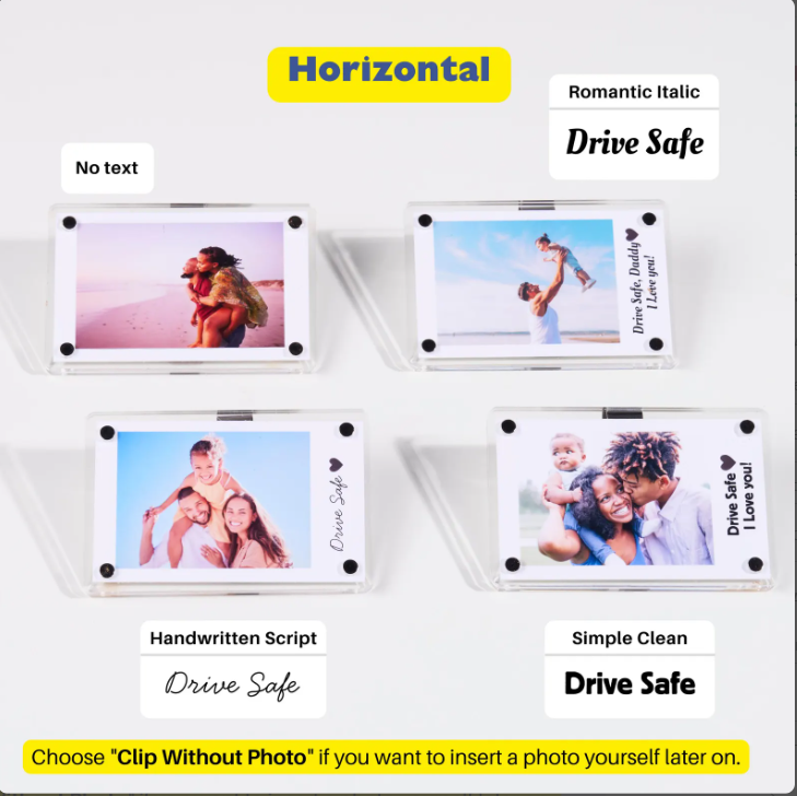 Custom Sleek Acrylic Car Visor Photo Clip Turn Your Pet Family Or Favorite Memories Into Sun Visor Decor