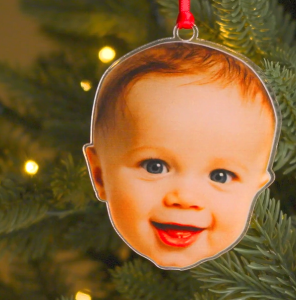 Personalized Photo Ornament, Funny Christmas Ornament, Custom Face Picture Ornament, Acrylic Pet Ornament, Christmas Decor, Holiday Gifts - MySpotifyGlass