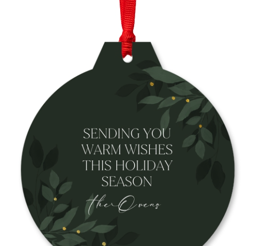 Custom Photo Pendant Christmas Blue Leaf Personalized Christmas Commemorative Gift