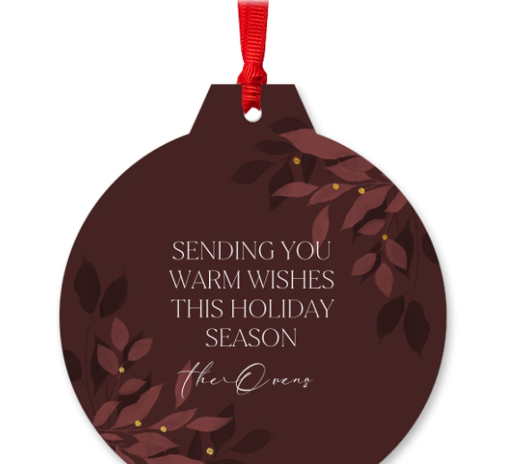 Custom Photo Pendant Christmas Blue Leaf Personalized Christmas Commemorative Gift