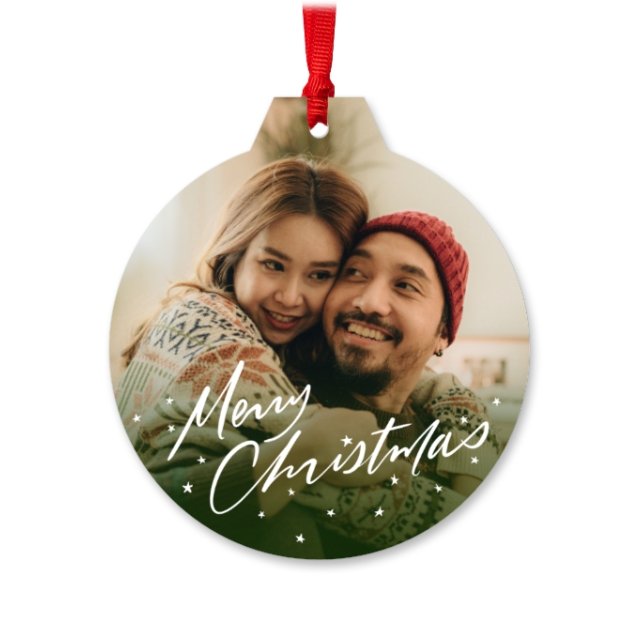 Custom Christmas Ornament White Star Christmas Gift for Her or Him
