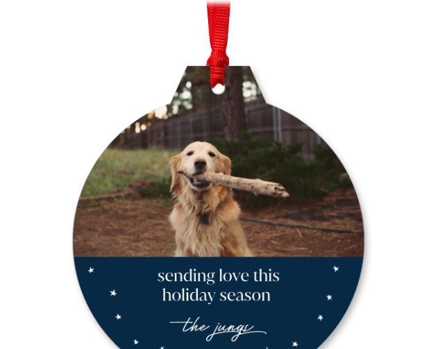 Custom Christmas Ornament White Star Christmas Gift for Her or Him