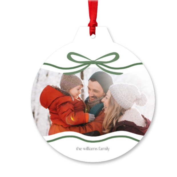 Custom Christmas Ornaments With Red Bows Personalized Christmas gift