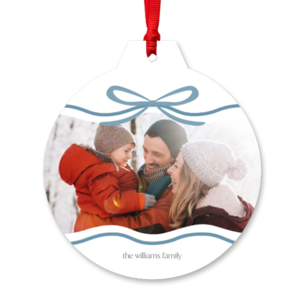 Custom Christmas Ornaments With Red Bows Personalized Christmas gift