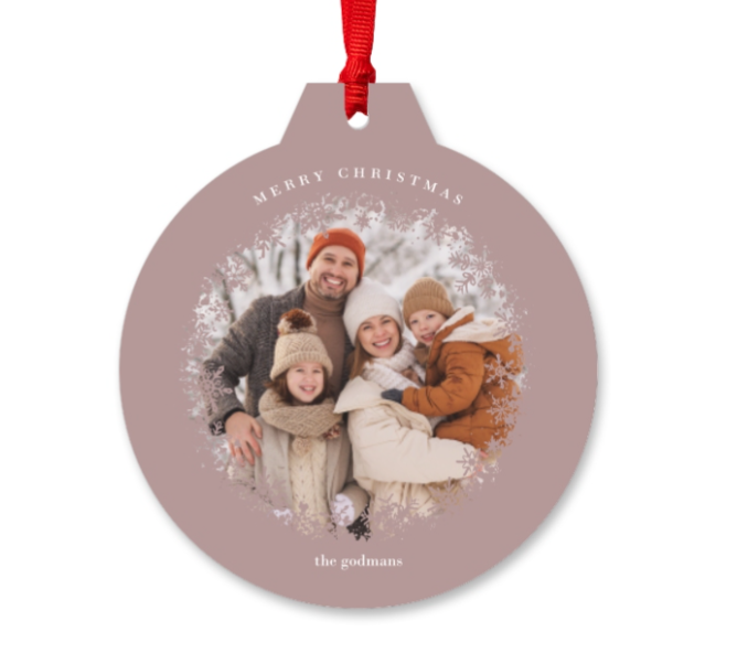 Custom Christmas Ornament White Snowflake Personalized Family Memorial Gift
