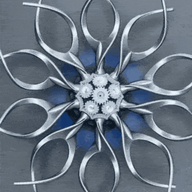 Kinetic Mechanical Bloom Sculpture – Interactive LED Cyberpunk Everlasting Flower Table Lamp