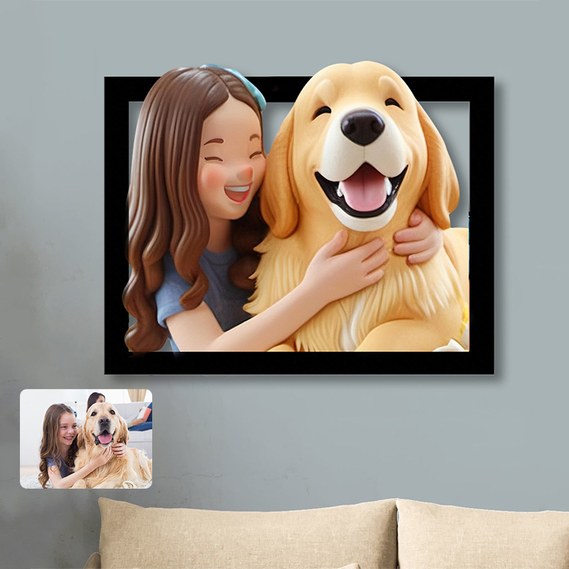 Personalized Cartoon Toy Style Photo Wood Frame