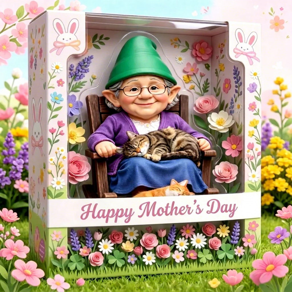 Custom Mother's Day AI Cartoon Plaque - Custom Gnome From Any Photo Gardening Acrylic Plaque
