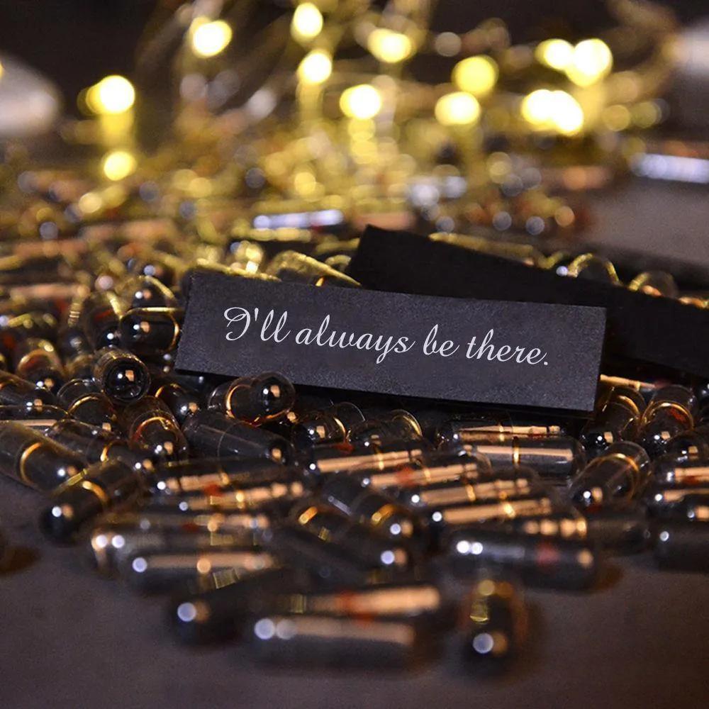 Black 100pcs DIY Lovely Mini Shaped Message Capsule Letter