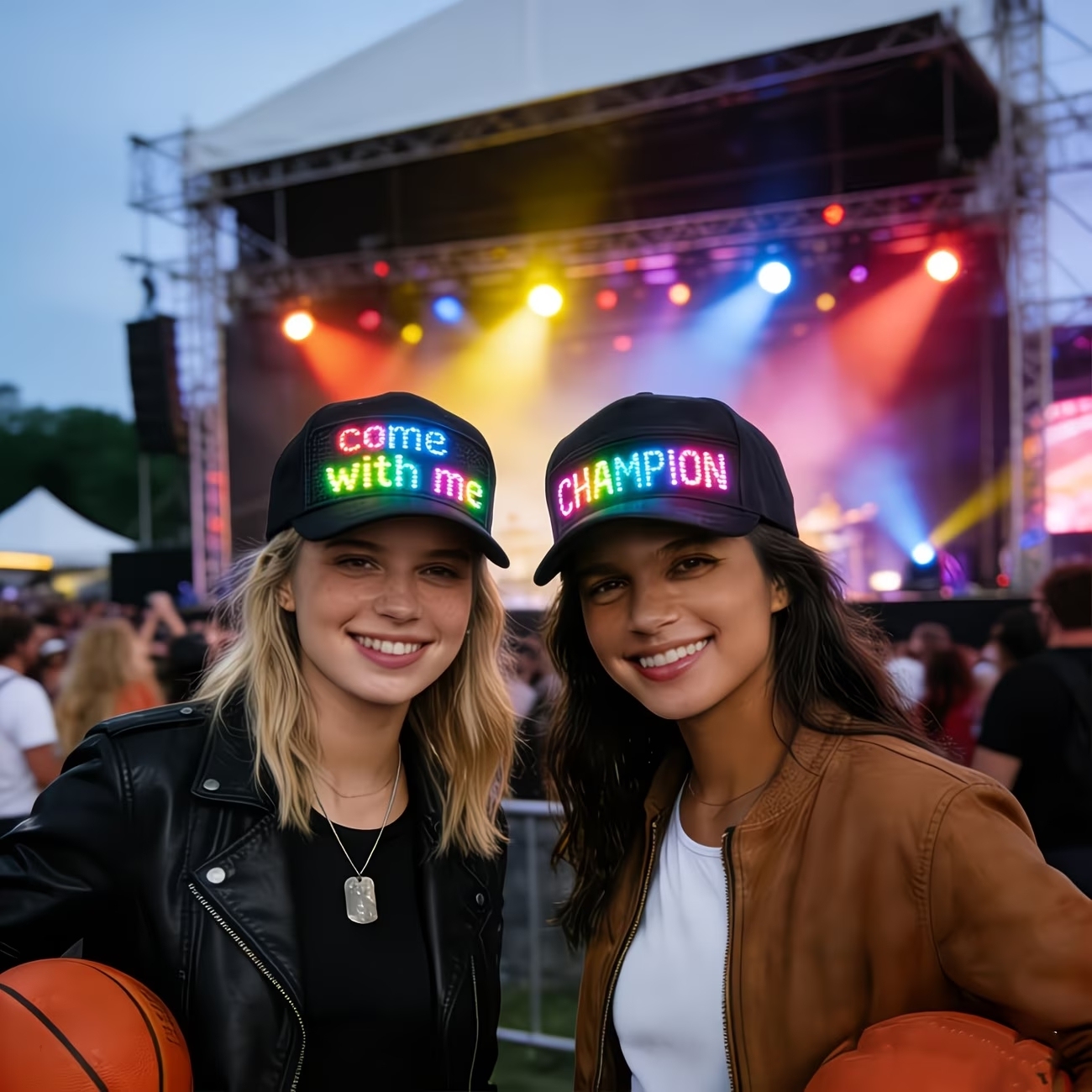 Wireless-Enabled LED Cap with Scrolling Messages, Perfect for Parties, Music Festivals, Night Runs, And As a Gift for Teens. It'S Comfortable And Adjustable