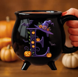 Halloween Gift Custom 12oz Ceramic Cauldron Coffee Mug Personalized Halloween Witchy Gifts For Besties Sisters Family Yourself Pumpkin