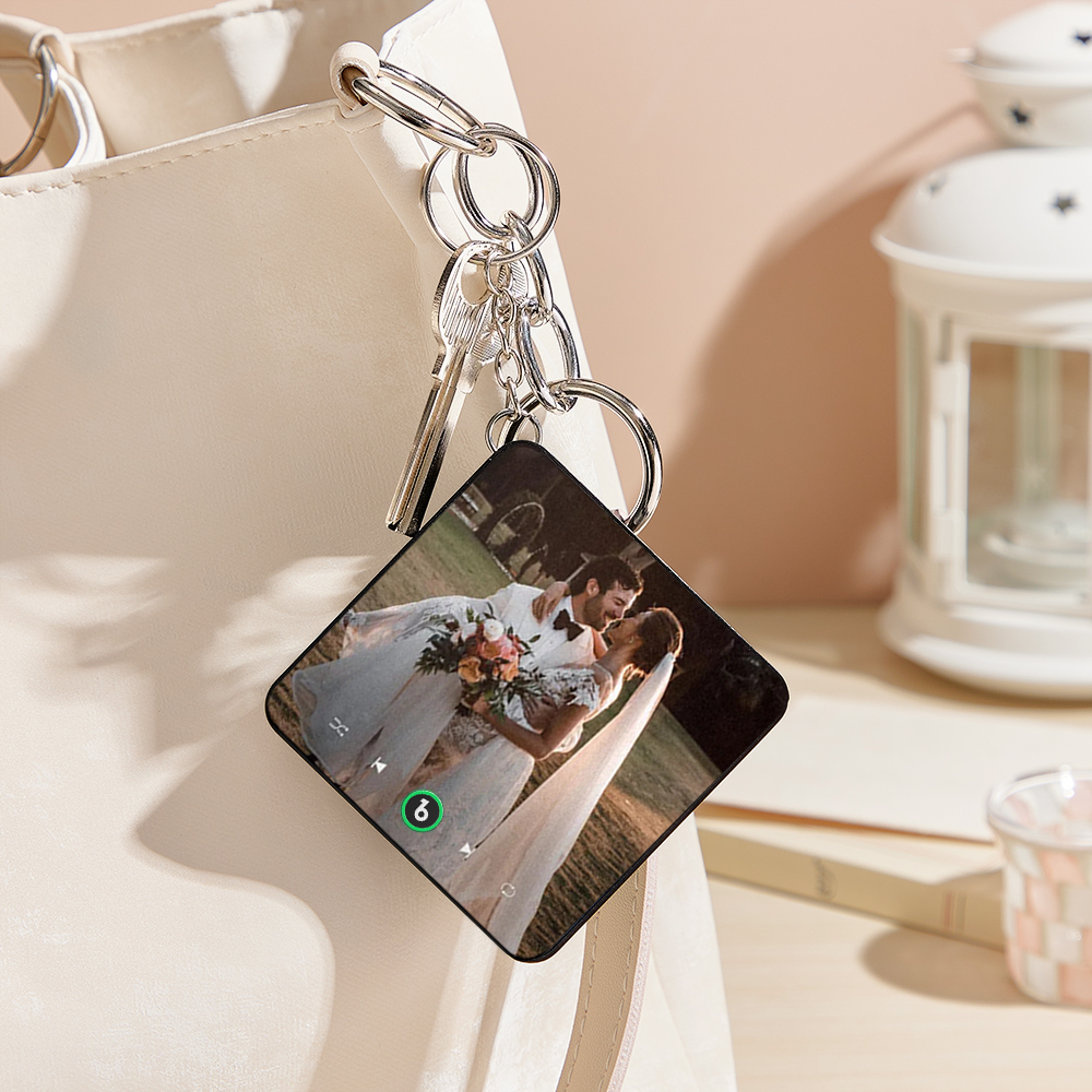 Custom Music Mini Fridge Magnet Keychain with Photo Personalized Mini Music Refrigerator Magnet Keychain Song Album Anniversary Special Gift - MySpotifyGlass