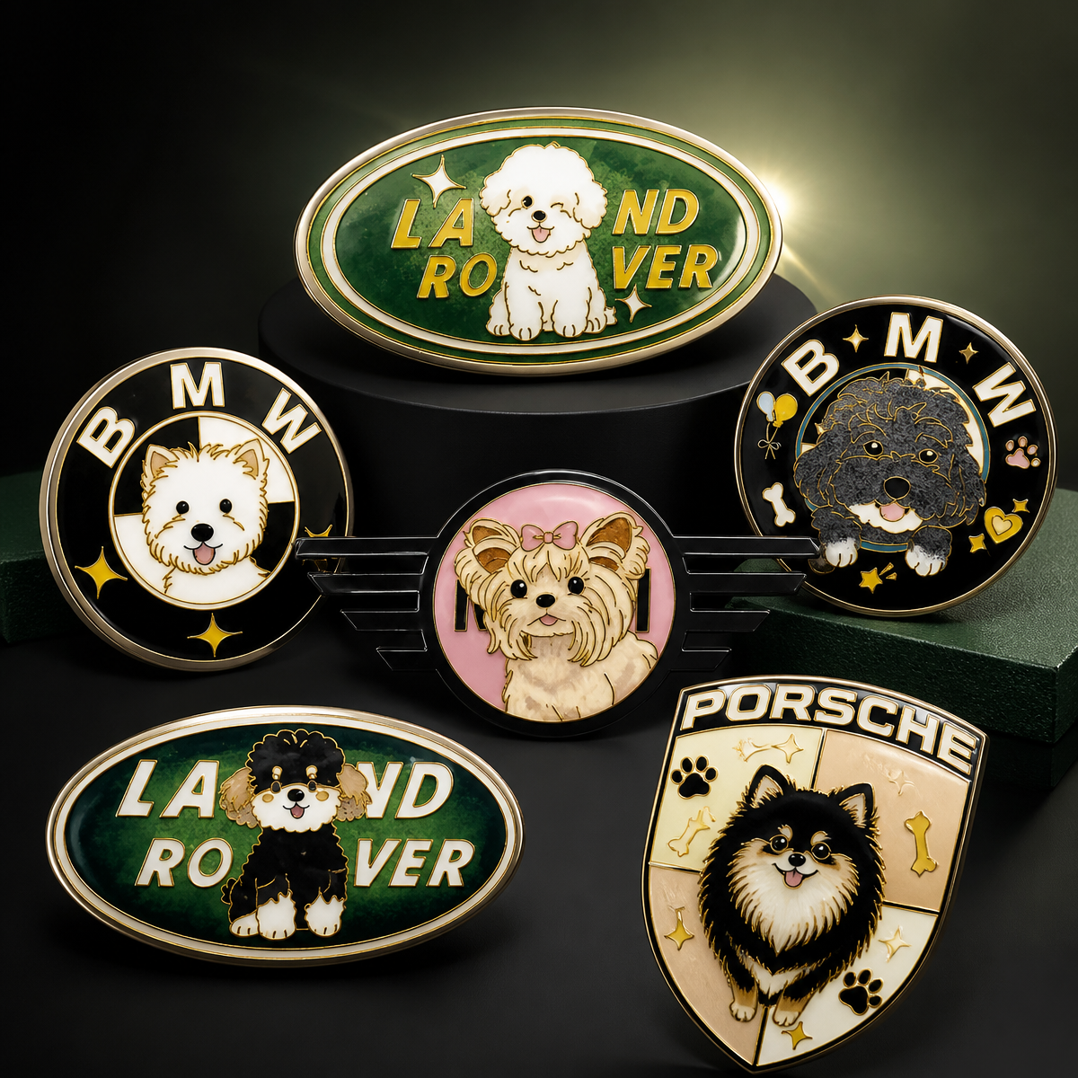 Custom Cute Dog Car Emblem, Personalized Pet Logo Badge - MySpotifyGlass