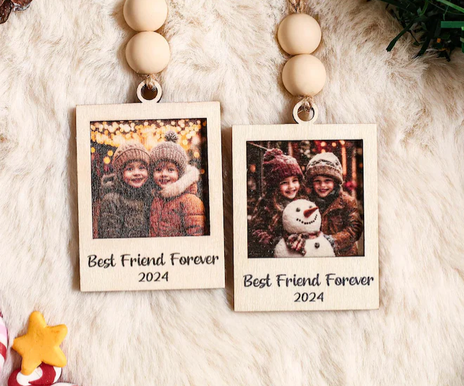 Custom Photo Ornament Couple Ornament Best Friend Gift Personalized Photo Strip Ornament First Married Ornament Custom Photo Ornament Xmas Keepsake