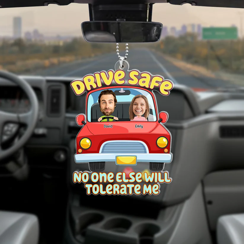 Custom Photo Gifts For Couple Car Ornament Drive Safe