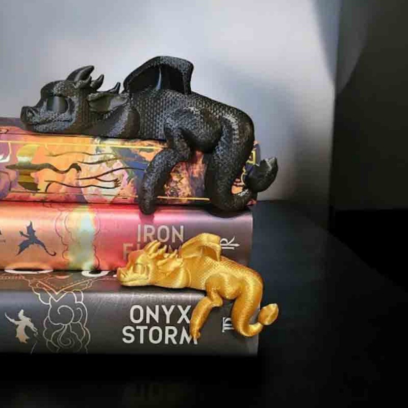 Sleeping Bookshelf Dragon | Empyrean Series, Fourth Wing Decor | 3D Printed Gift, Good Reads, Adorable Cute Decoration, Bookies, Bookish
