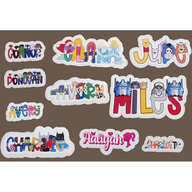 Childrens Theme Custom Name Sticker, Personalized Name Sticker For Water Bottle, Name Sticker For Kids, Gift Idea, name sticker, party favor