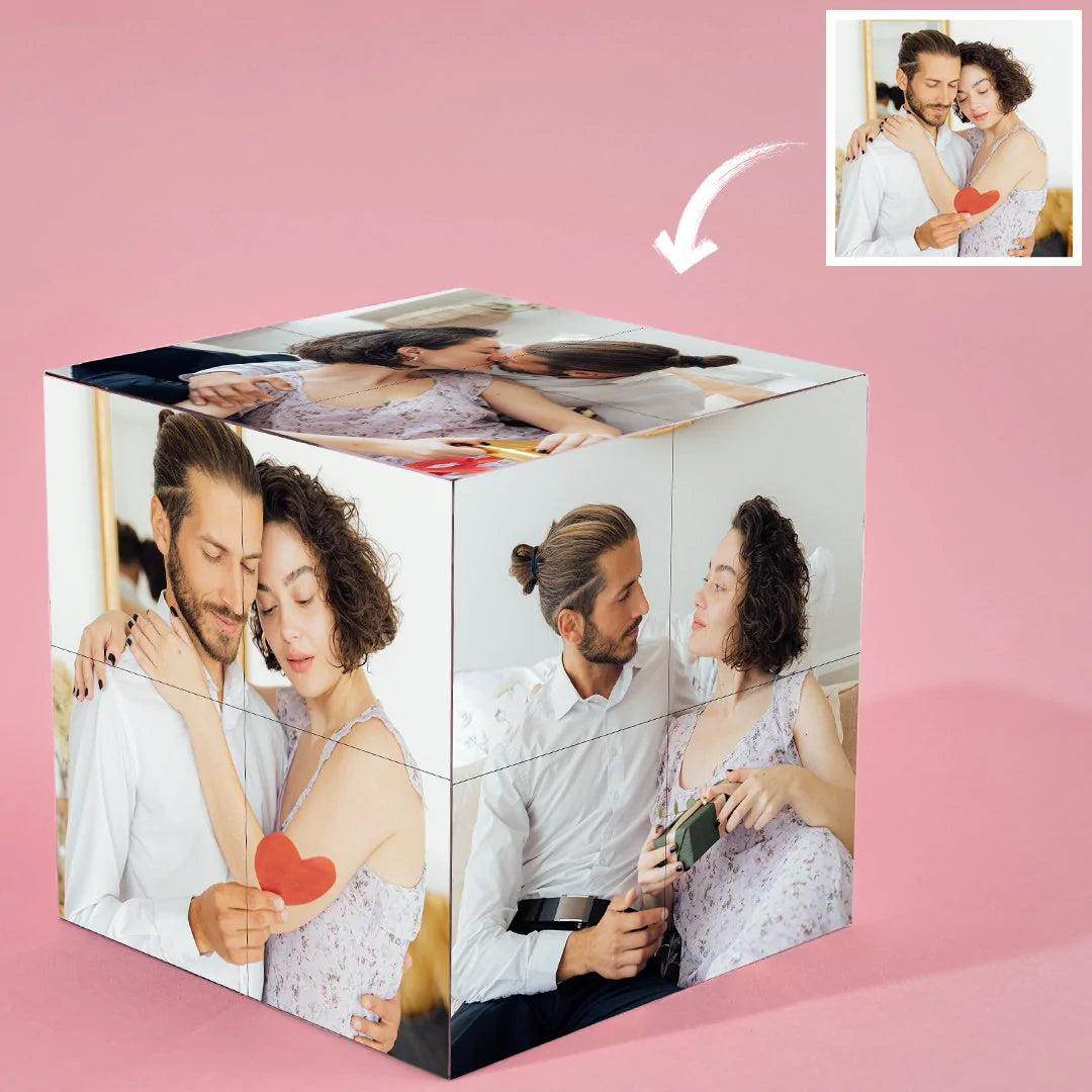 Custom Photo Rubic's Cube Personalized Infinity Photo Cube Folding Couple Photo Cube Wedding Gifts