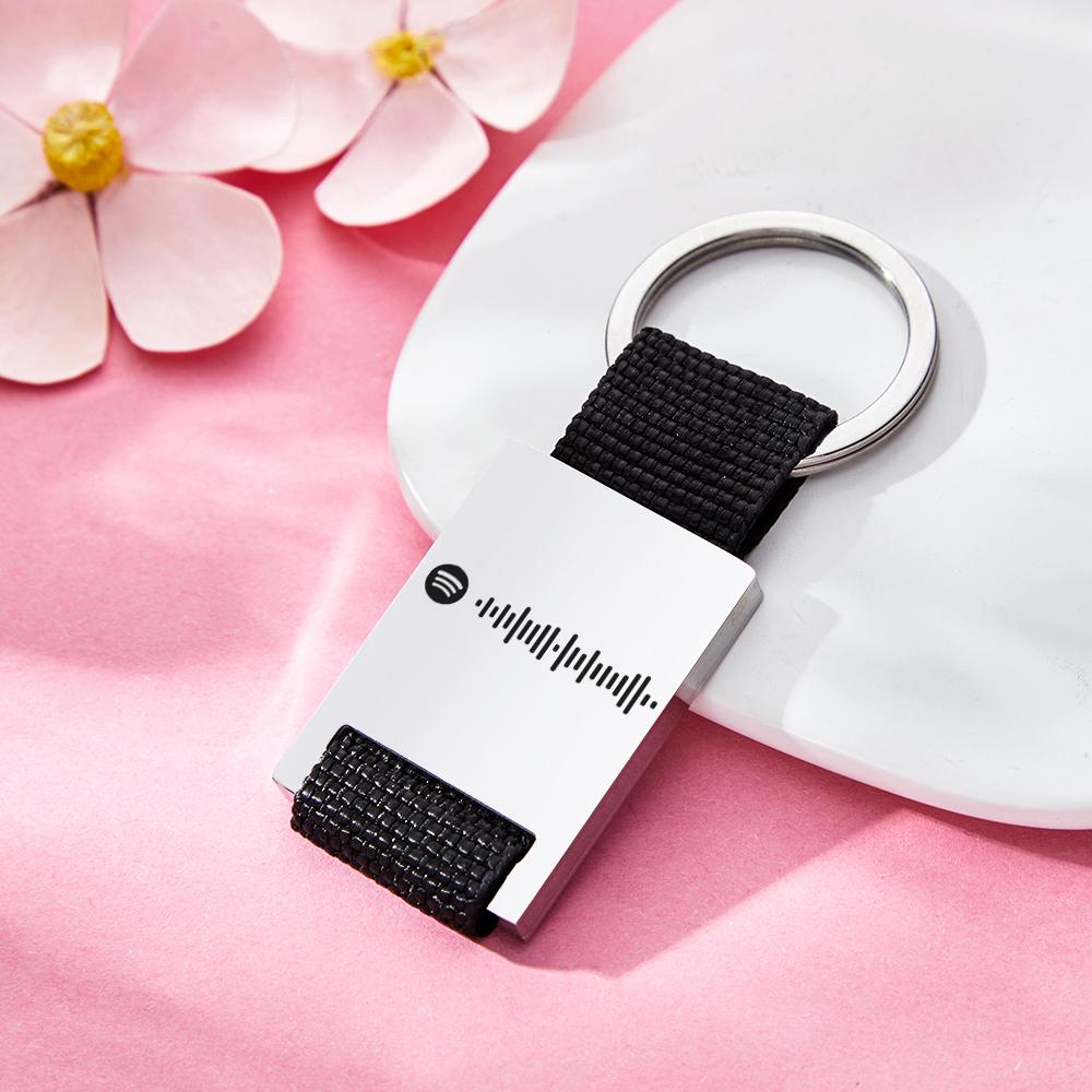 Custom Calendar Keychain with Spotify Code Personalized Gift