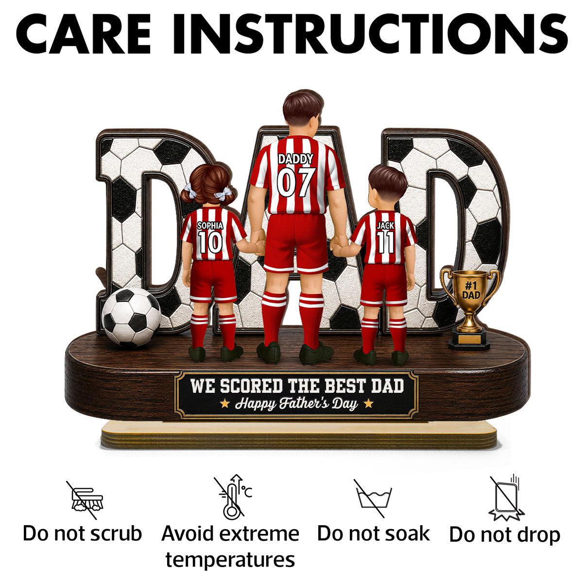 Soccer Dad Legend We Scored The Best Dad Back View - Personalized 2D Printed 3D Look Wooden Plaque - Father's Day Gift For Dad, Husband, Soccer Lovers