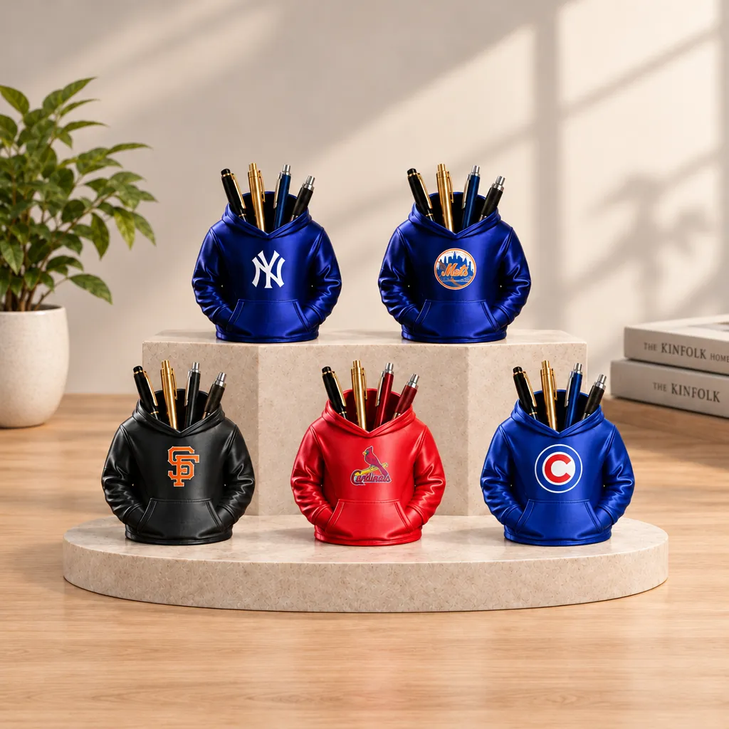 3D Printed Baseball Team Hoodie Pen Holder Desk Organizer Fan Gift