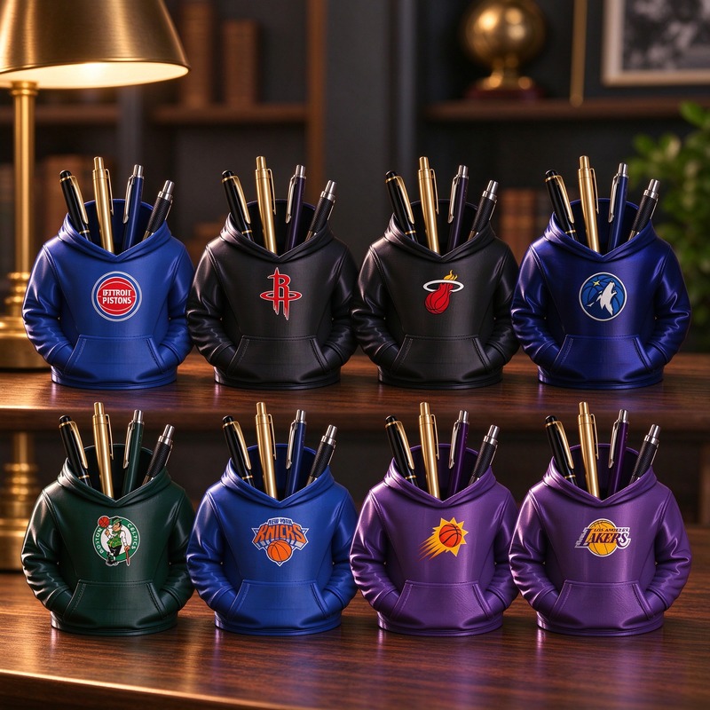 Basketball Hoodie Desk Organizer, Pen Pencil and Utensil Holder Fan Gift