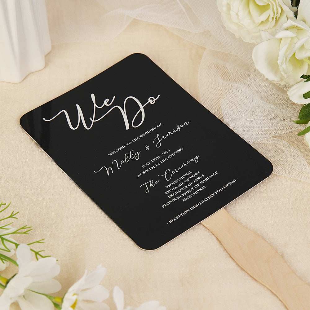 Personalized We Do Wedding Program Fans Gift for Wedding