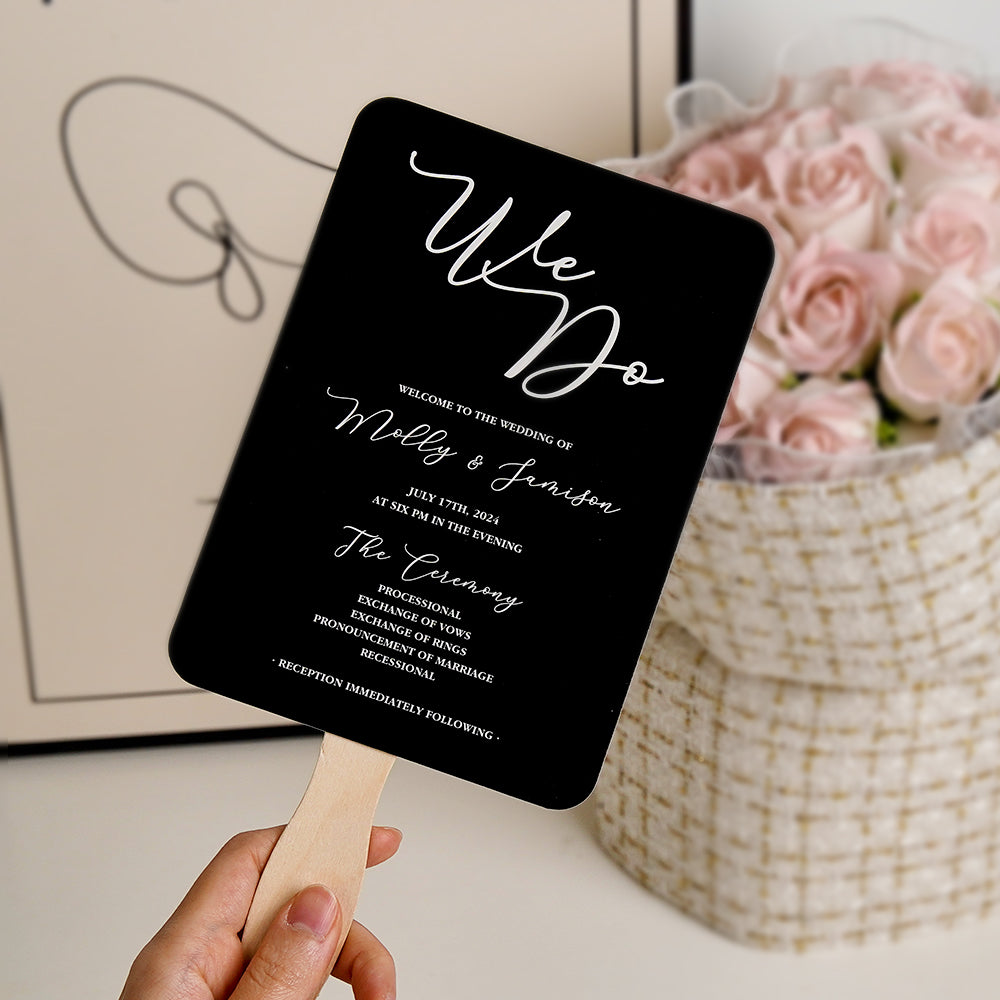 Personalized We Do Wedding Program Fans Gift for Wedding