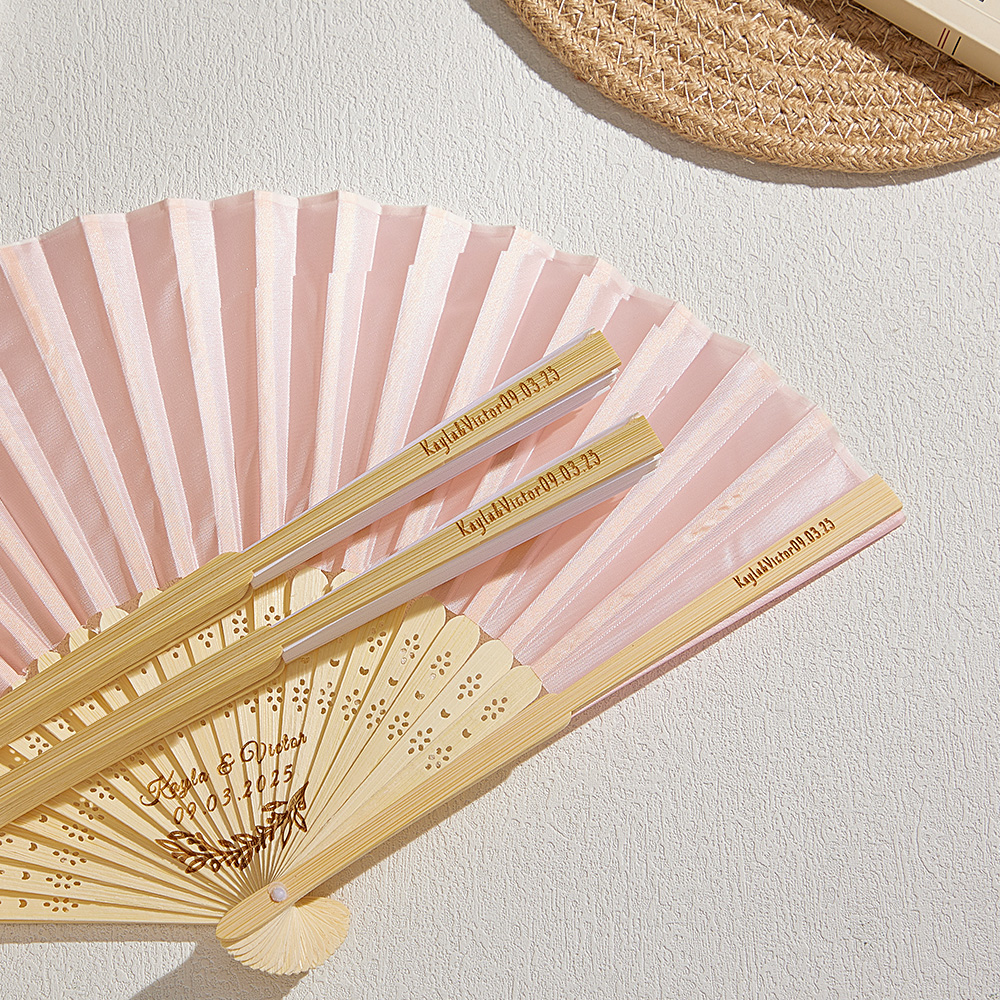 10pcs White Fabric Fan,Grade A Bamboo Ribs Wedding ,Party Favour Handheld Fan,