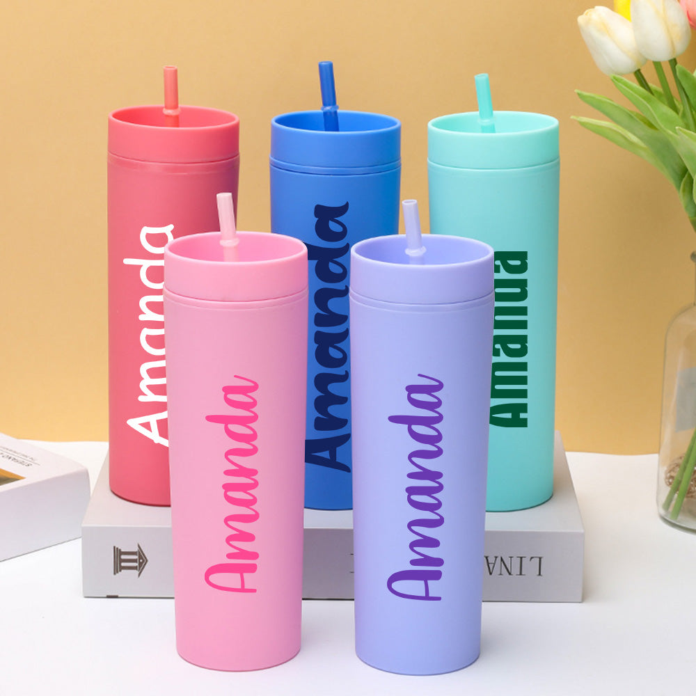Personalized 16oz Cups Custom Name Rainbow Tumblers Gift for Friends Family