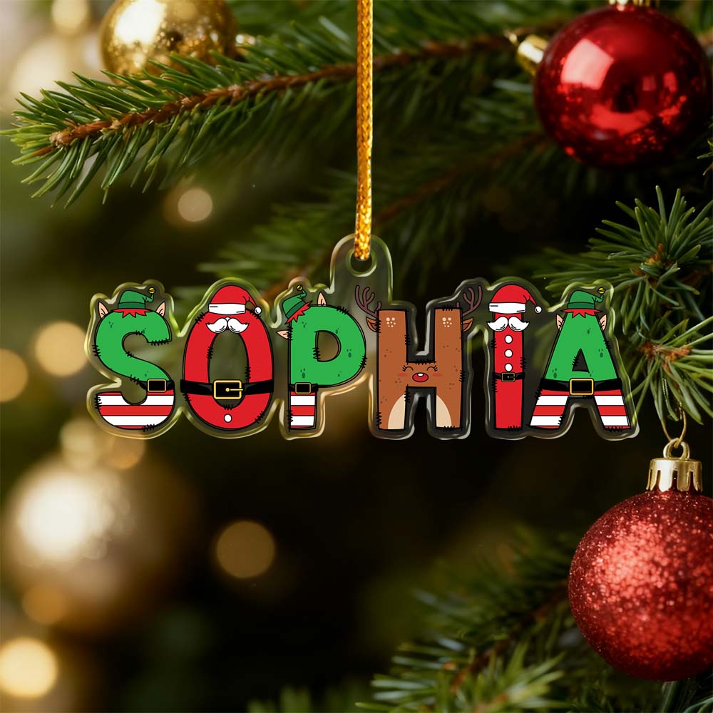 Custom Family Name Elf Santa Letter For Kids, Family, Bulk Gifts - Personalized Acrylic Ornament